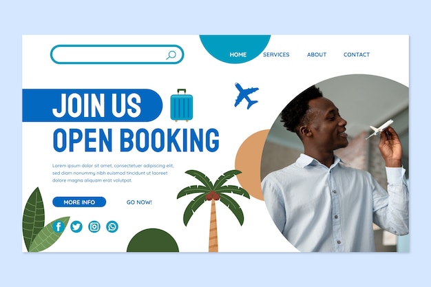 Hand drawn travel agency landing page