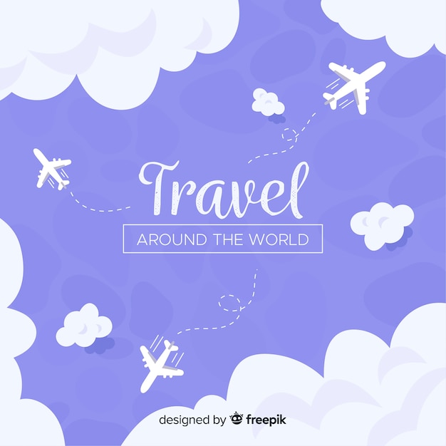 Hand drawn travel background