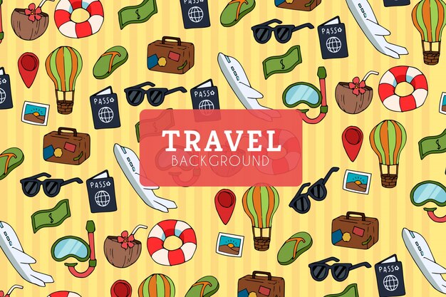 Hand drawn travel background