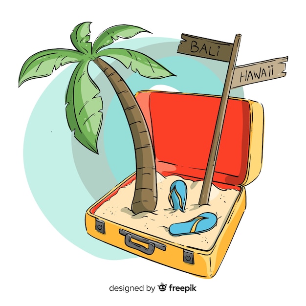 Free Vector hand drawn travel background