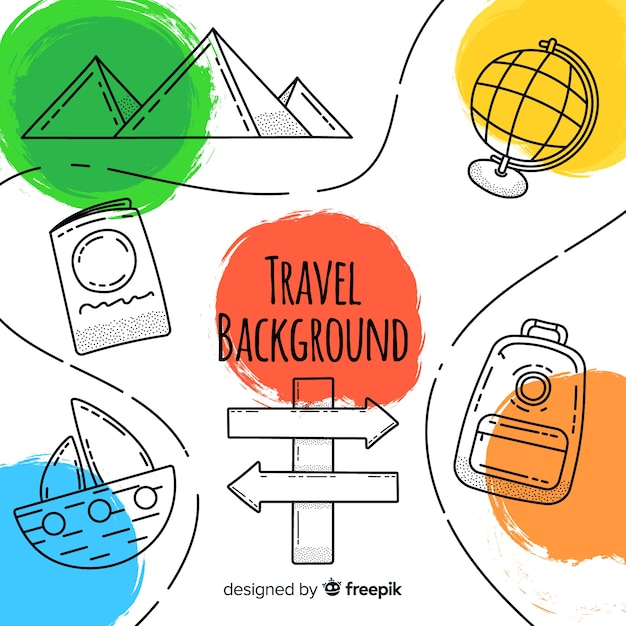 Hand drawn travel background