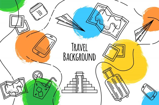 Hand drawn travel background