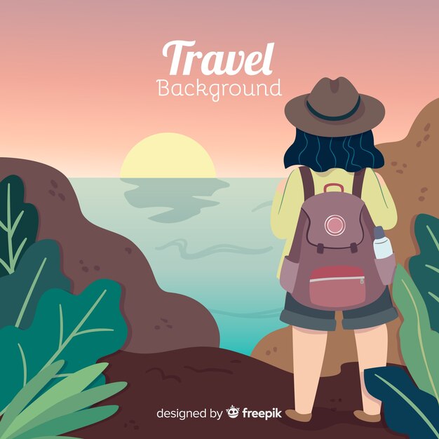 Hand drawn travel background