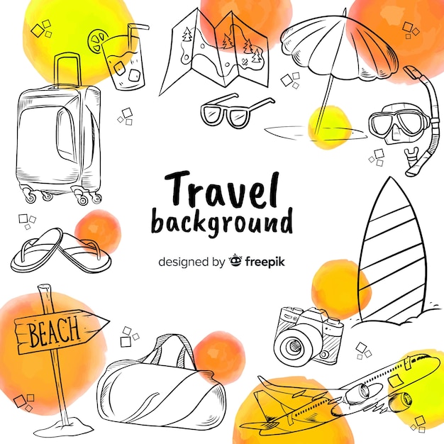 Hand drawn travel background