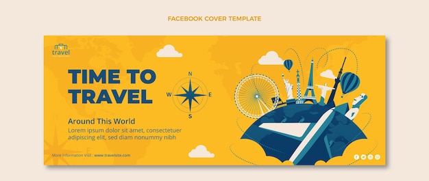 Hand drawn travel facebook cover