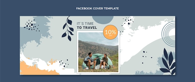 Free Vector hand drawn travel facebook cover