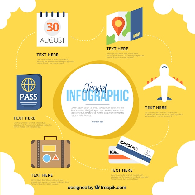 Hand drawn travel infographics elements