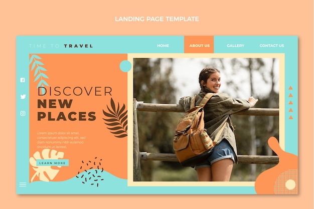 Hand drawn travel landing page