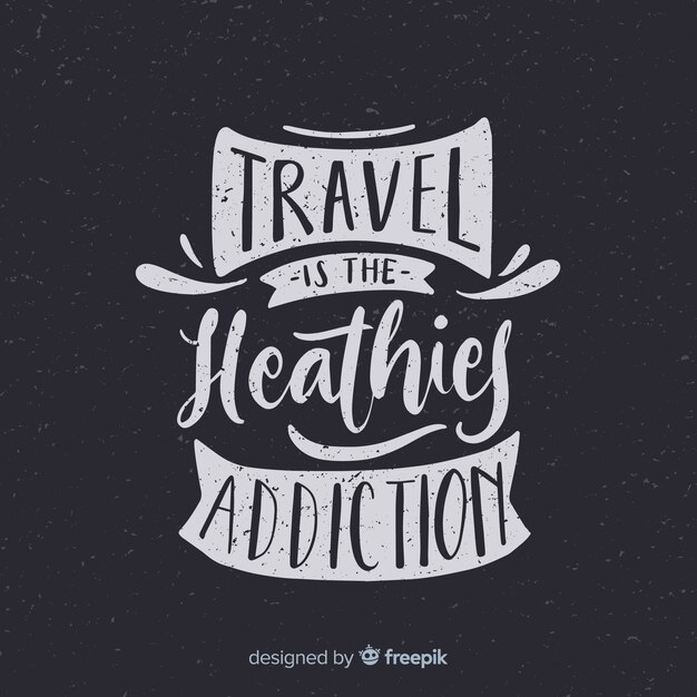 Free Vector hand drawn travel lettering background 