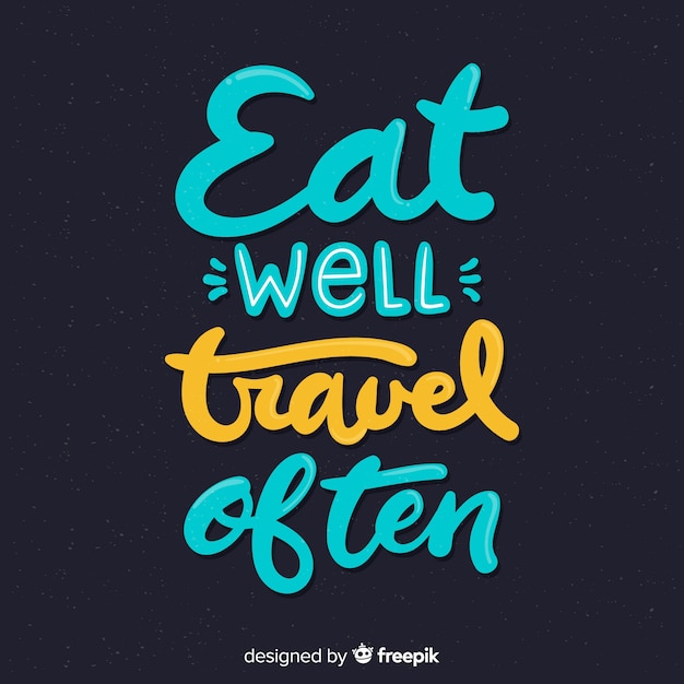 Hand drawn travel lettering background