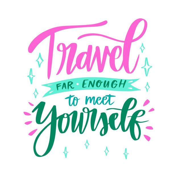 Hand drawn travel lettering background