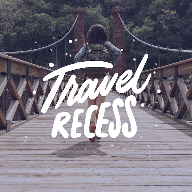 Free vector hand drawn travel quotes with photo lettering