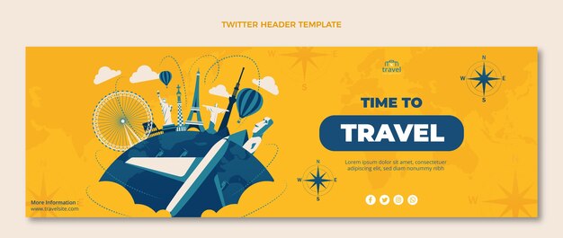 Hand drawn travel twitter header