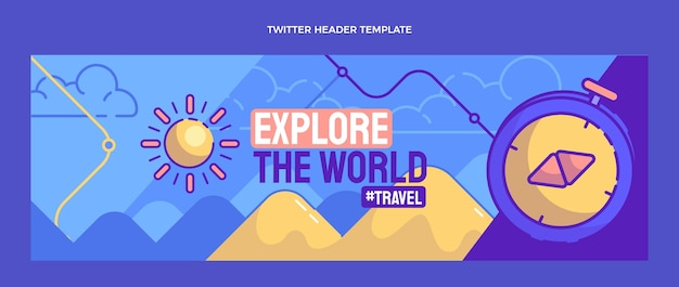 Free Vector hand drawn travel twitter header