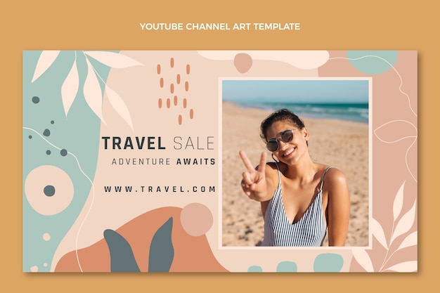 Hand drawn travel youtube channel art