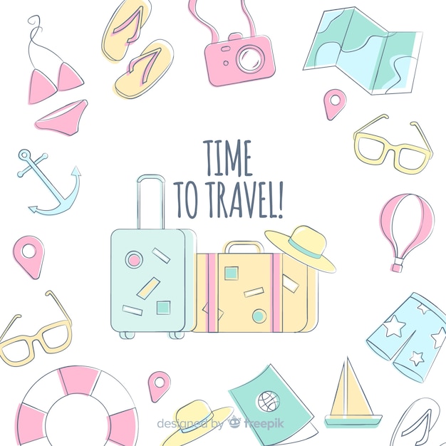 Free Vector hand drawn travel 