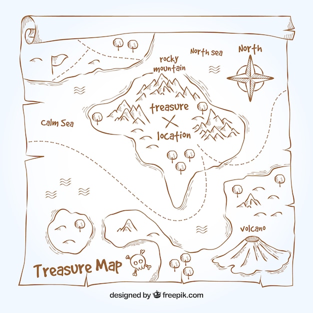 Hand drawn treasure map background