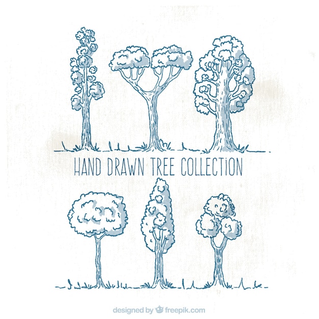 Free vector hand-drawn tree collection