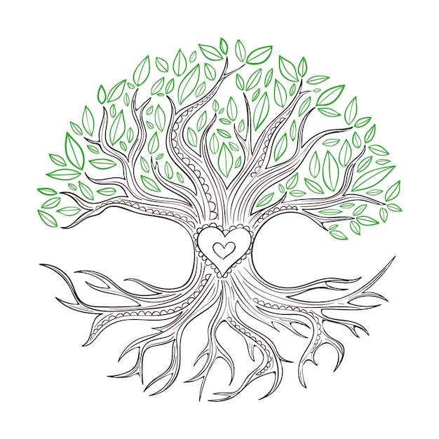 Free vector hand-drawn tree life style