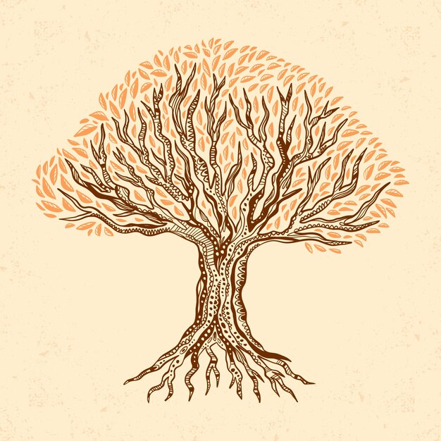 Hand drawn tree life