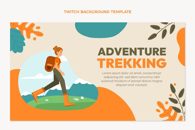 Free Vector hand drawn trekking twitch background