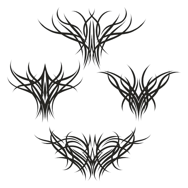 Free vector hand drawn tribal tattoo border element