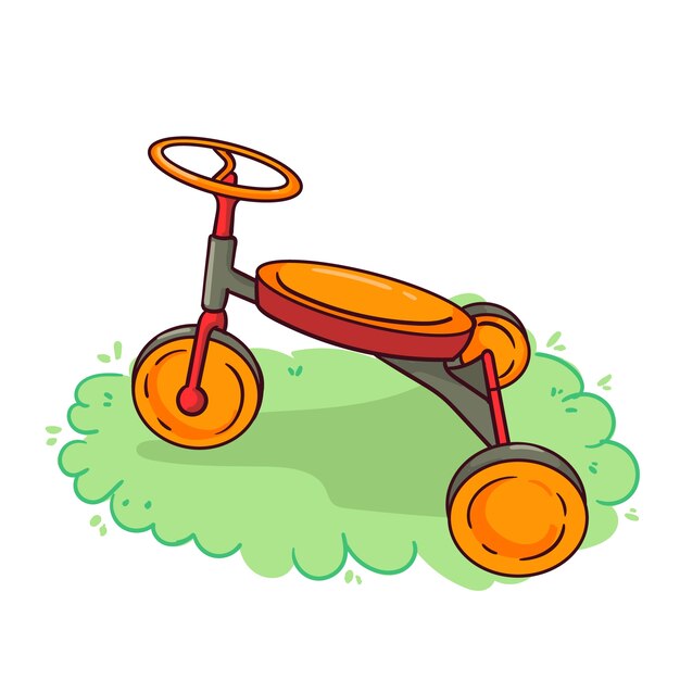 Hand drawn tricycle illustration