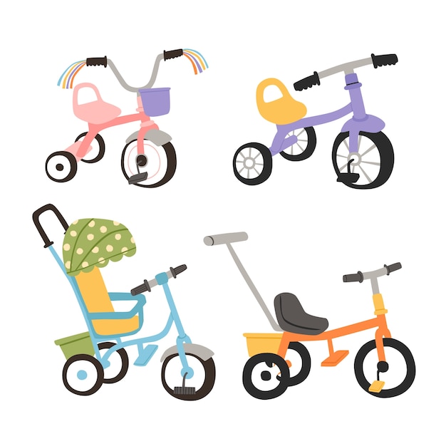 Hand drawn  tricycle  illustration