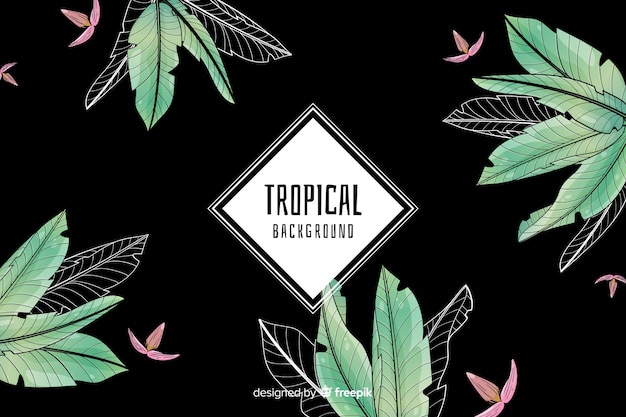 Hand drawn tropical background