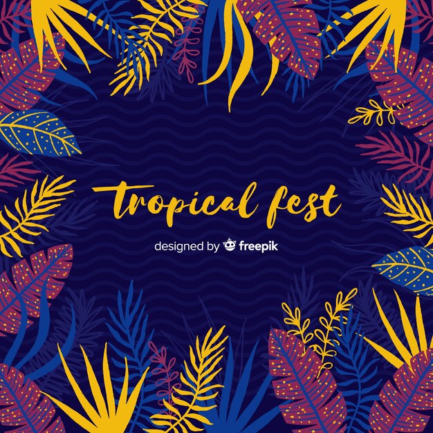 Hand drawn tropical background