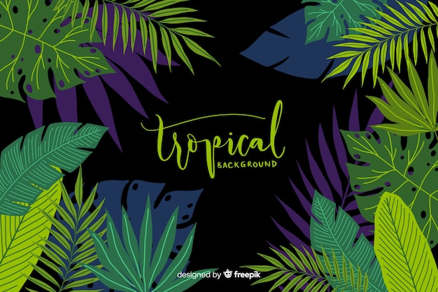 Hand drawn tropical background