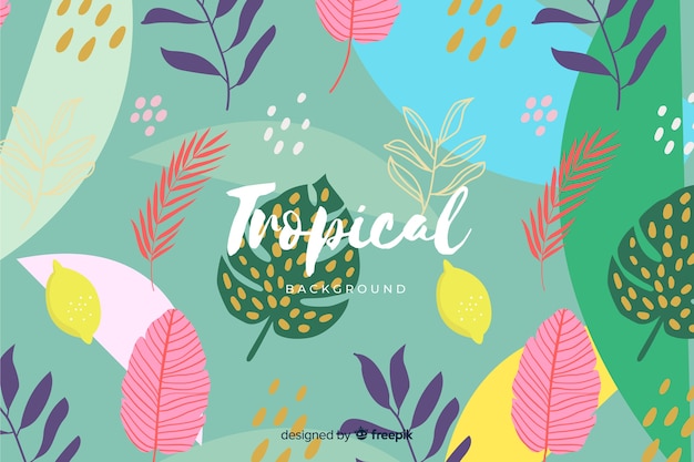 Hand drawn tropical background