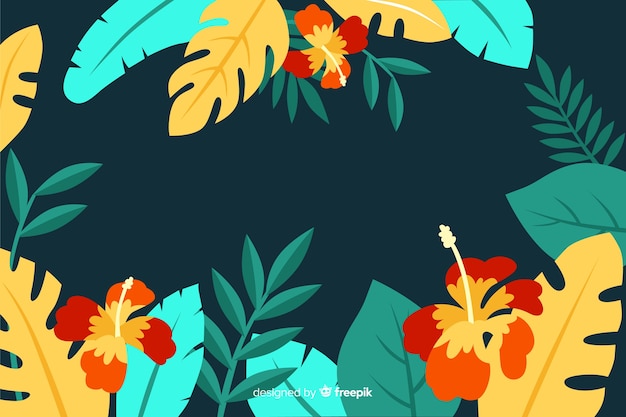 Hand drawn tropical background