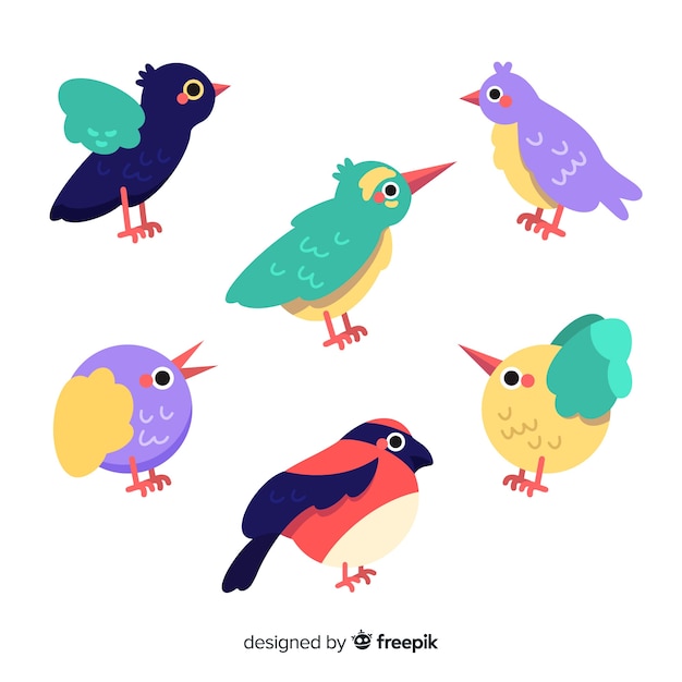 Free Vector hand drawn tropical bird collection