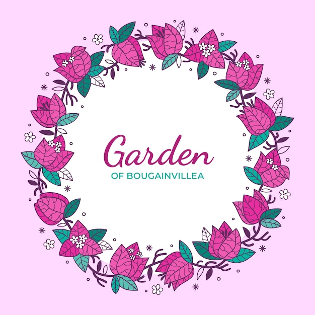 Free Vector hand drawn tropical flowers wreath frame