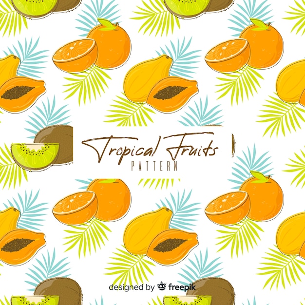 Hand drawn tropical fruit pattern