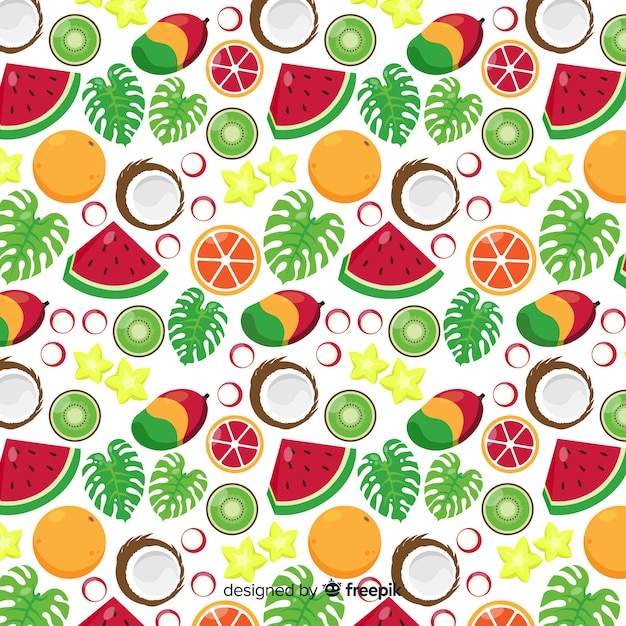 Free Vector hand drawn tropical fruit pattern