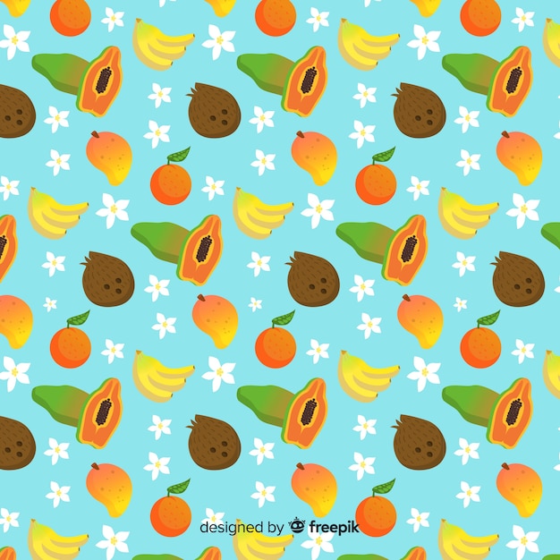 Free Vector hand drawn tropical fruit pattern