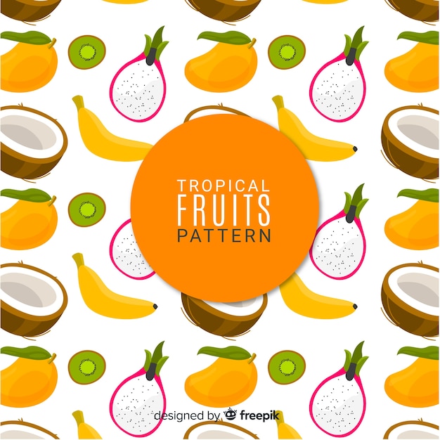 Free Vector hand drawn tropical fruit pattern