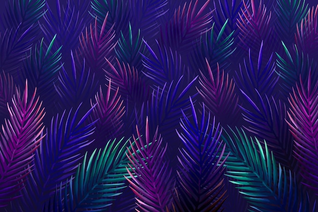 Free Vector hand drawn tropical leaves background