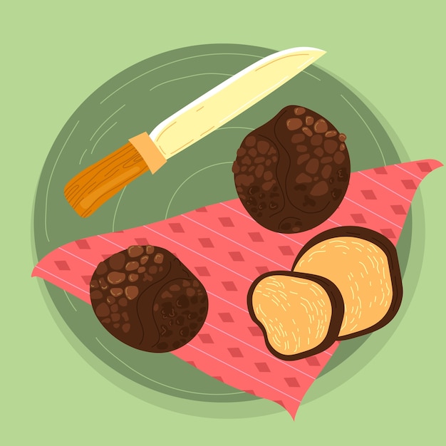 Hand drawn truffle  illustration