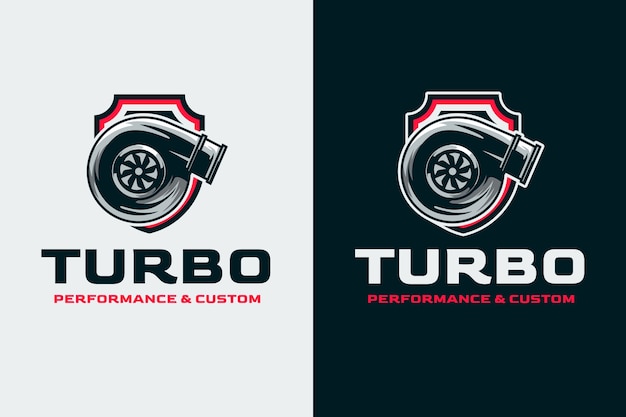 Free Vector hand drawn turbo logo template