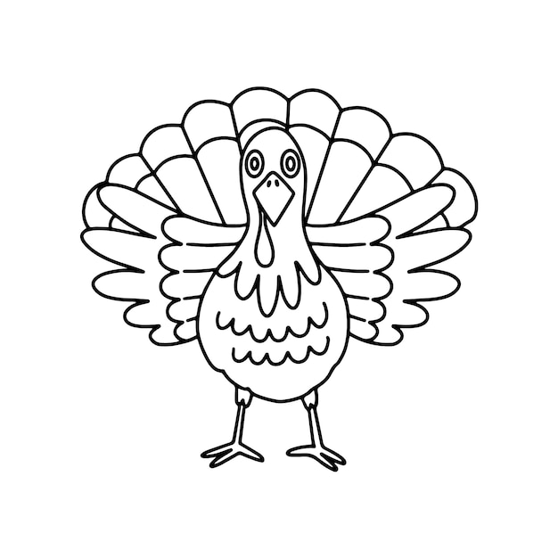 Free vector hand drawn turkey outline illustration