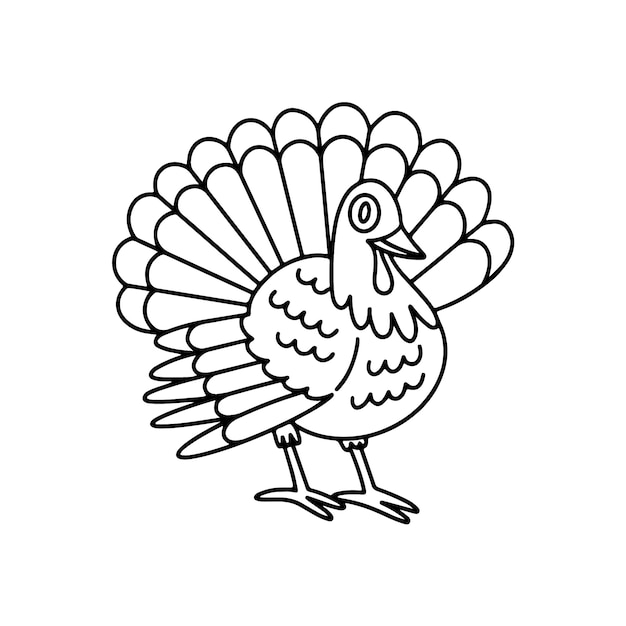 Free vector hand drawn turkey outline illustration