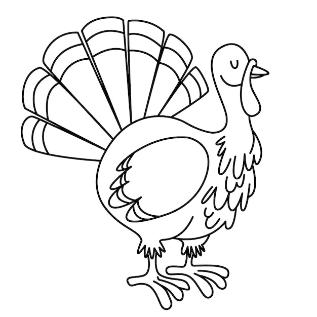 Free Vector hand drawn turkey outline illustration