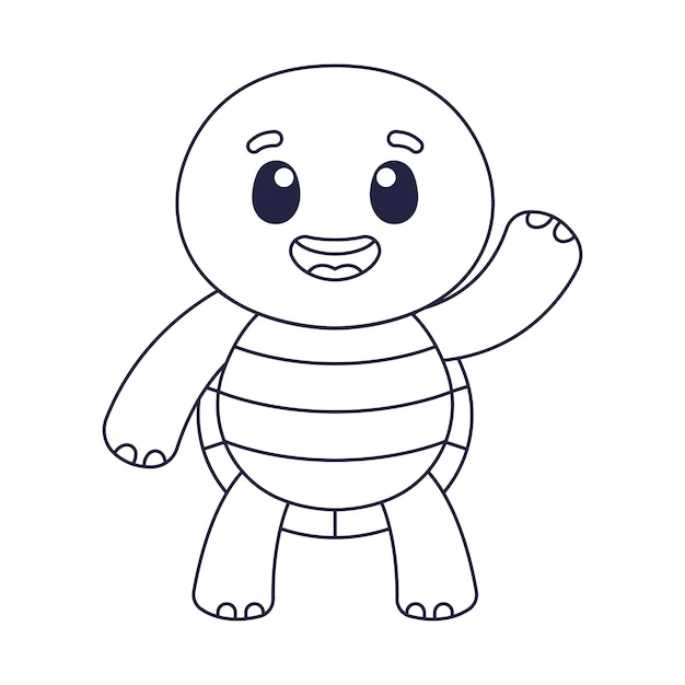 Hand drawn turtle outline illustration