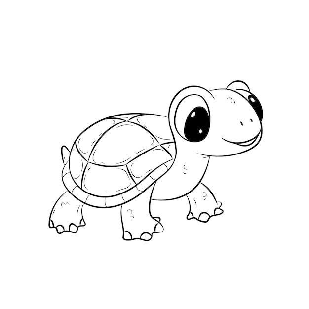 Free Vector hand drawn turtle outline illustration