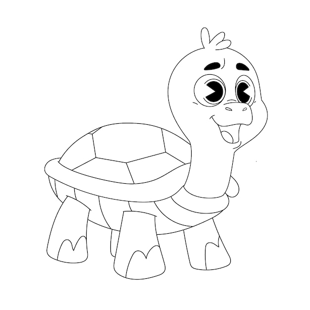 Free Vector hand drawn turtle outline illustration