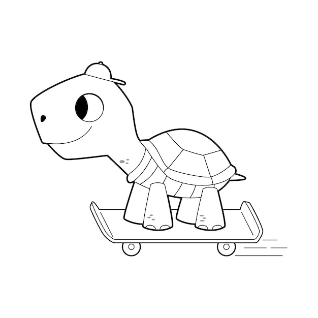 Hand drawn turtle outline illustration