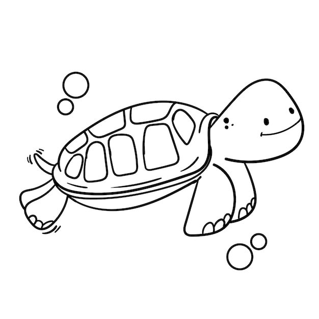 Free Vector hand drawn turtle outline illustration